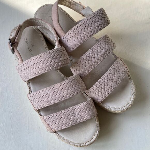 Nordstrom Caslon Braided Leather Espadrille Sandel Size 9.5 - Picture 1 of 13